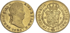 Spanish Monarchy
2 Escudos. 1820. SEVILLA. C.J. 6,66 grs. Leyenda anverso FERDIN VII D G. Acuñación algo floja en parte. (Leves hojitas y rayitas). B...