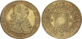 Spanish Monarchy
8 Escudos. 1820. NUEVO REINO. J.F. 27,03 grs. Busto de Carlos IV. Metal poroso. ESCASA. AC-1859; XC-1340. MBC.