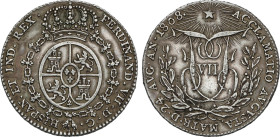 Spanish Monarchy
Medalla Proclamación. 24 Agosto 1808. MADRID. 5,98 grs. AR. Módulo 2 Reales. He-3. MBC+.