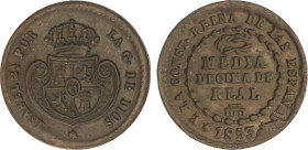 Spanish Monarchy
1/2 Décima de Real. 1853. SEGOVIA. 1,9 grs. AC-140. MBC+.
