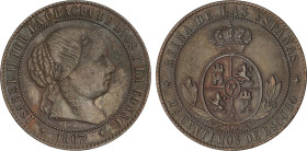 Spanish Monarchy
2-1/2 Céntimos de Escudo. 1867. JUBIA. O.M. 6,08 grs. AC-236. EBC-.