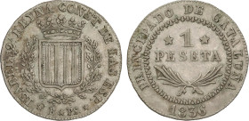 Spanish Monarchy
1 Peseta. 1836. BARCELONA. 5,92 grs. Canto estriado. AC-271. MBC.