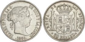 Spanish Monarchy
20 Reales. 1860. MADRID. 25,68 grs. AC-617. MBC-.