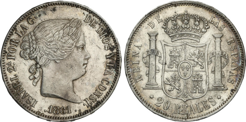 Spanish Monarchy
20 Reales. 1861. MADRID. 25,84 grs. (Rayitas y leves oxidacion...