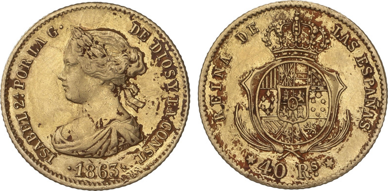 Spanish Monarchy
40 Reales. 1863. MADRID. 3,33 grs. (Concreciones y rayitas). A...