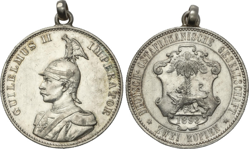 World Coins
2 Rupien. 1893. WILHEM II. 23,83 grs. AR. (Anilla soldada a las 12h...
