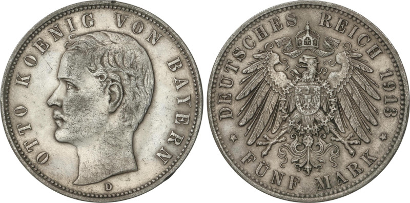 World Coins
5 Mark. 1913-D. OTTO. BAVARIA. MUNICH. 27,74 grs. AR. Pátina. KM-91...