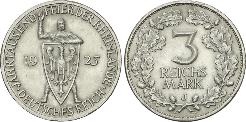 World Coins
3 Reichsmark. 1925-J. REPÚBLICA DE WEIMAR. HAMBURGO. 14,88 grs. AR....