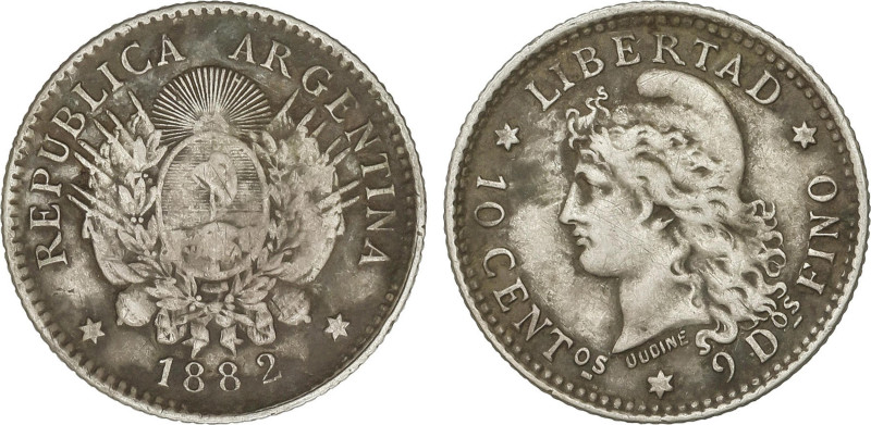 World Coins
10 Centavos. 1882. 2,46 grs. Pátina. KM-26. MBC+.