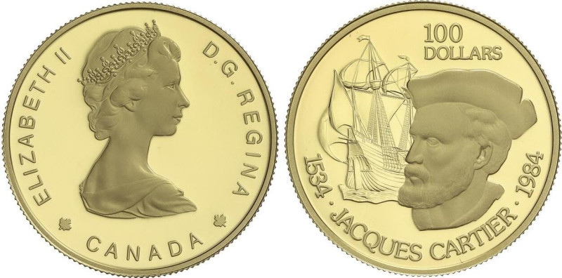 World Coins
100 Dollars. 1984. 16,86 grs. AU. Jacques Cartier. En estuche origi...