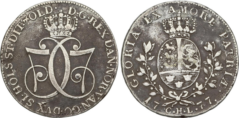 World Coins
1 Speciedaler. 1777. CHL. 28,58 grs. AR. Pátina oscura. ESCASA. KM-...