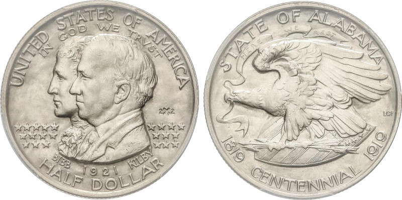 World Coins
1/2 Dollar. 1921. AR. Alabama, con contramarca 2x2. Encapsulada por...
