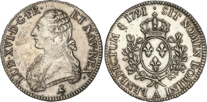 World Coins
Ecu. 1791-A. LOUIS XVI. PARÍS. 29,28 grs. AR. (Limpiada). Ligera pá...