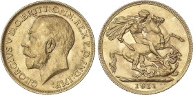 World Coins
Sovereign. 1911. GEORGE V. 7,96 grs. AU (917). (Golpecitos). Fr-404; KM-820. EBC-.