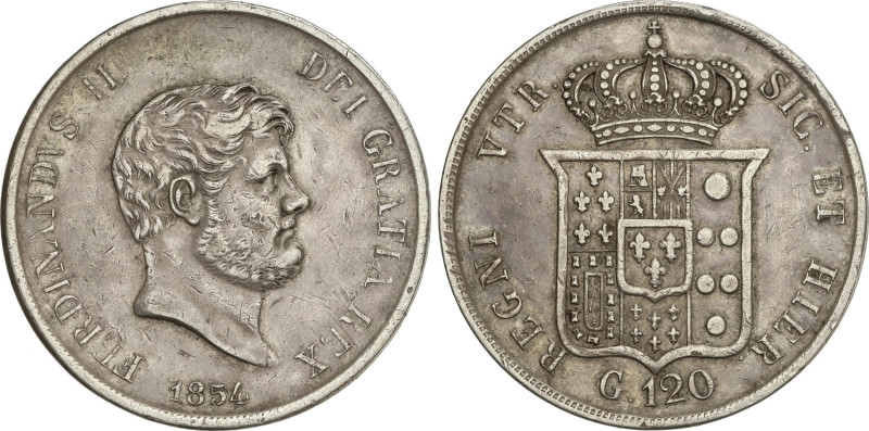 World Coins
120 Grana. 1854. FERNANDO II. NAPOLES y SICILIA. 27,33 grs. AR. (Le...