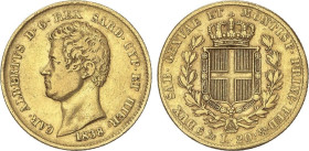 World Coins
20 Lire. 1838-P. CARLO ALBERTO. TORINO. SARDINIA. 6,39 grs. AU. (Golpecitos). Fr-1142; KM-131.2. MBC.