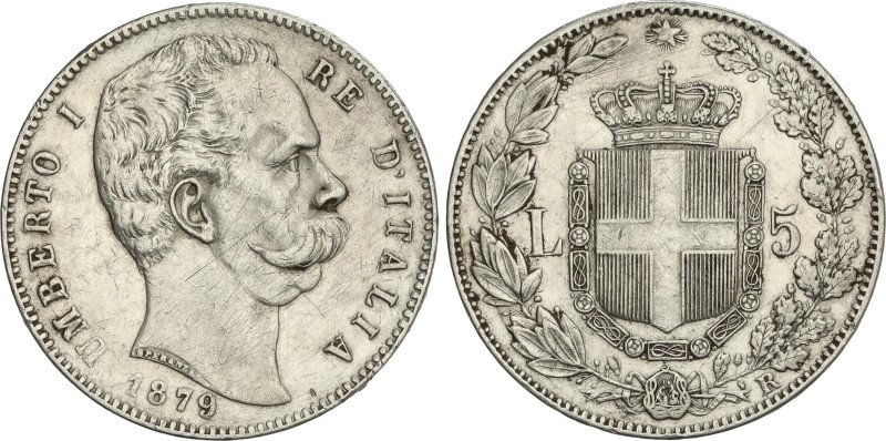 World Coins
5 Lire. 1879-R. UMBERTO I. ROMA. 24,82 grs. AR. (Rayas y limpiada)....