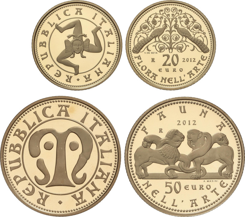 World Coins
Lote 2 monedas 20 y 50 Euro. 2012-R. 6,45 y 16,12 grs. AU (900). Ar...