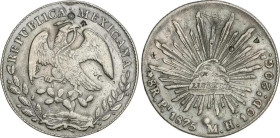 World Coins
8 Reales. 1875. SAN LUIS de POTOSÍ. M.H. 26,83 grs. AR. Pequeños resellos. Pátina oscura. KM-377.12. MBC.