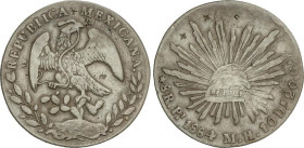 World Coins
8 Reales. 1884. SAN LUIS de POTOSÍ. M.H. 26,71 grs. AR. Pequeños resellos. KM-377.12. MBC-/MBC.
