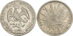 World Coins
8 Reales. 1889. CHIHUAHUA. M.M. 26,91 grs. AR. (Rayitas en anverso y pequeños resellos). KM-377.2. MBC+.