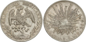 World Coins
8 Reales. 1890. GUADALAJARA. J.S. 26,88 grs. AR. Acuñación parcialmente floja. Pequeños resellos. ESCASA. KM-377.6. MBC+.