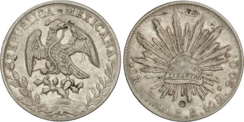 World Coins
8 Reales. 1890. GUANAJUATO. R.R. 26,77 grs. AR. Pequeños resellos. ...