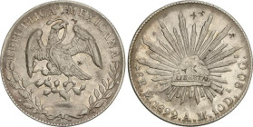 World Coins
8 Reales. 1892. MÉXICO. A.M. 26,98 grs. AR. Pequeños resellos. (Rayitas). KM-377.10. MBC+.