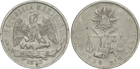 World Coins
1 Peso. 1873. MÉXICO. M. 26,86 grs. AR. Tipo Balanzas. KM-408.5. MBC.