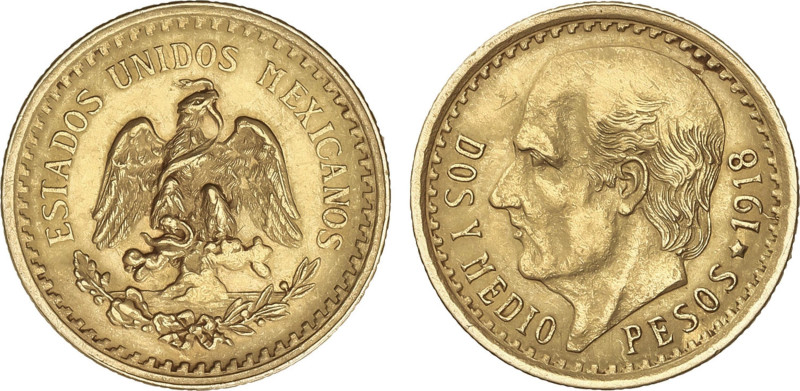 World Coins
2-1/2 Pesos. 1918. 2,07 grs. AU. Hidalgo. Fr-169; KM-463. EBC-.