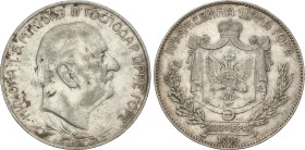 World Coins
5 Perpera. 1909. NICOLÁS I. 23,93 grs. AR. (Pequeños golpecitos). ESCASA. KM-6. MBC/MBC+.