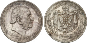 World Coins
5 Perpera. 1912. NICOLÁS I. 23,95 grs. AR. Pátina. ESCASA. KM-15. MBC+.