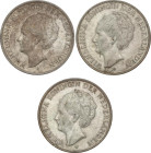 World Coins
Lote 3 monedas 2-1/2 Gulden. 1930, 1932 y 1936. WILHELMINA I. AR. KM-165. EBC- a EBC.