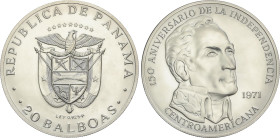 World Coins
20 Balboas. 1971. 130,33 grs. AR. Simón Bolívar. KM-31. SC.