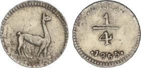 World Coins
1/4 Real. 1855. LIMA. 0,71 grs. AR. KM-143.1. EBC-.