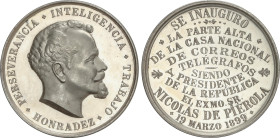 World Coins
Medalla inauguración Casa Nacional de Correos. 19 Marzo 1899. Presidente NICOLAS DE PIEROLA. Anv.: PERSEVERANCIA. INTELIGENCIA. TRABAJO. ...