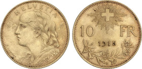 World Coins
10 Francs. 1915-B. BERNA. 3,21 grs. AU. (Pequeños golpecitos). Fr-504; KM-36. EBC-.