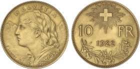 World Coins
10 Francs. 1922-B. BERNA. 3,22 grs. AU. Fr-504; KM-36. EBC.