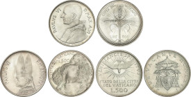 World Coins
Lote 3 monedas 500 Lire. 1963, 1966 y 1968. SEDE VACANTE y PAULUS VI (2). AR. KM-75, 91, 107. SC.