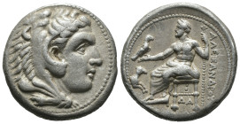 Silver (17.01 gr 26 mm)MACEDON. Alexander the Great, 336-323 B.C.
Tetradrachm, ca. 330-320 B.C. Damascus. Herakles head r. wearing lion's skin. Rv. Z...