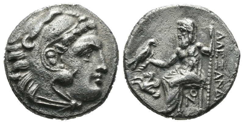 Silver 4.00 gr 17 mm Macedonian Kingdom. Alexander III. 336-323 B.C. AR drachm (...