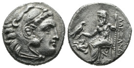 Silver 4.00 gr 17 mm Macedonian Kingdom. Alexander III. 336-323 B.C. AR drachm (16 mm). Lampsakos, 310-301 B.C.