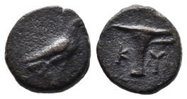 Bronze 1.01 gr 11 mm Aiolis. Kyme