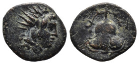 Bronze 1.46 gr 14 mm ISLANDS off CARIA, Rhodos. Rhodes. Circa 88 BC.