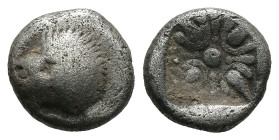 Silver 0.88 gr 9 mm IONIA, Miletos. ca. 480-450 BC. AR Obol