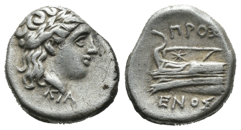 Silver 2.48 gr 15 mm Bithynia, Kios AR Hemidrachm. c. 350-300. Poseidonios, magi...