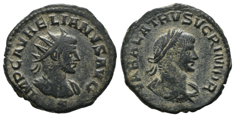 Bronze 3.49 gr 20 mm Aurelian and Vabalathus (268-272 AD) AE Antoninianus