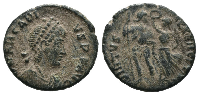 Bronze 2.30 gr 16 mm Arcadius, 383-408. Follis, Heraclea, 378-383.