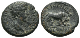 Bronze 5.26 gr 19 mm PISIDIEN. ANTIOCHIA.
Marcus Aurelius Caesar, 139 - 161 n. Chr Vs.: AVRELIVS - CAESAR, Kopf n. r. Rs.: COLONIAE / ANTIOCHIA,