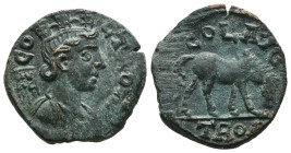 Bronze 5.13 gr 21 mm Troas. Alexandreia. Pseudo-autonomous issue Time of Gallienus, circa AD 253-268.. AV CO TRO, turreted and draped bust of Tyche ri...